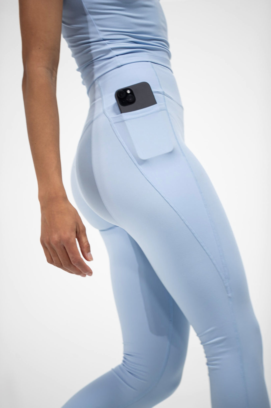 DREAM High-Rise Pants with Pockets - Icy Blue