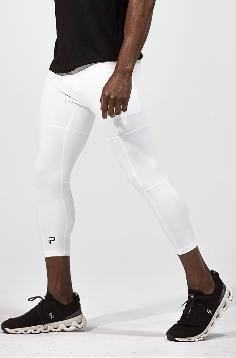 3/4 Length Essential Tights - White