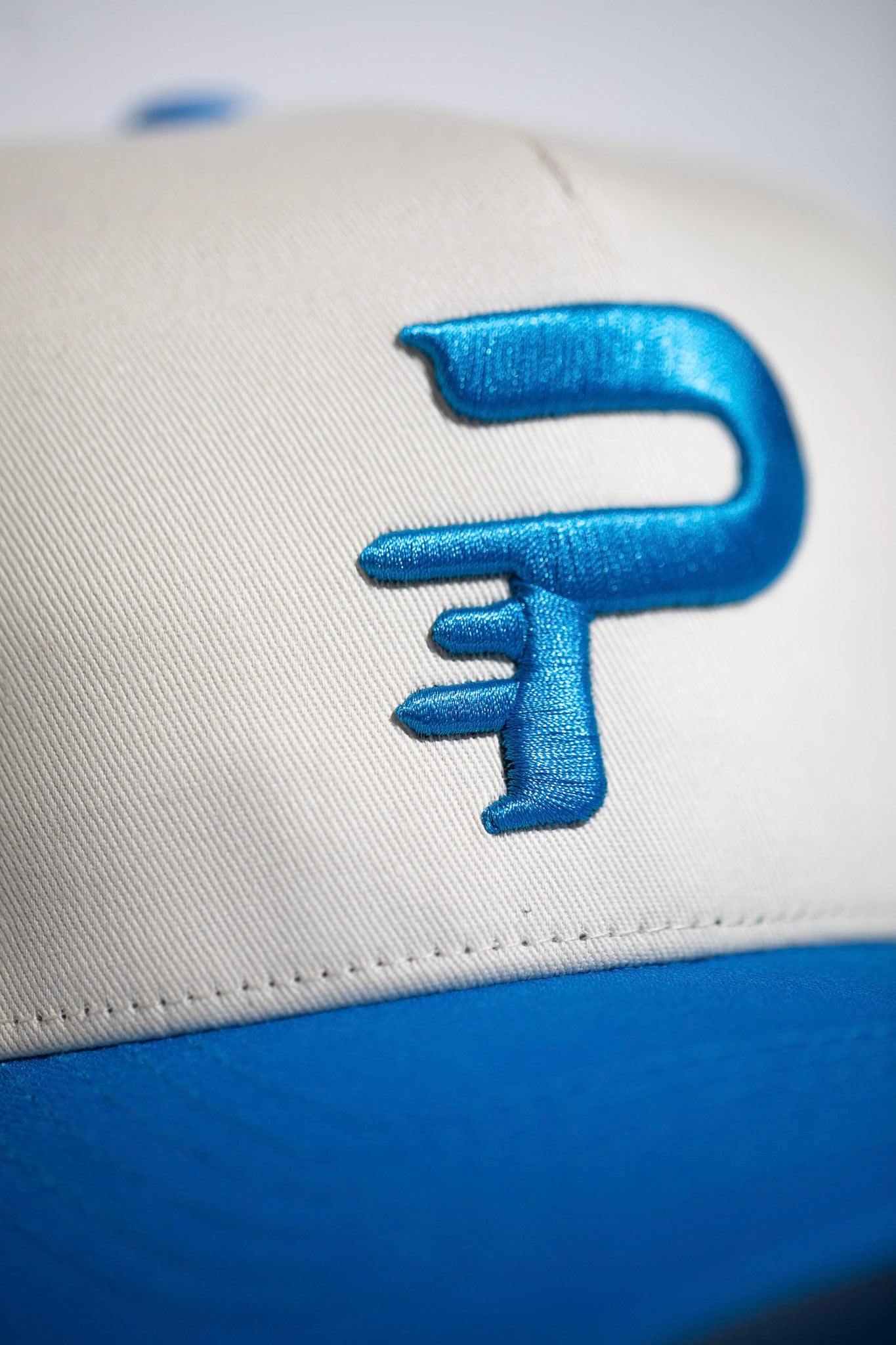 Logo Snapback Hat - Cream/Blue