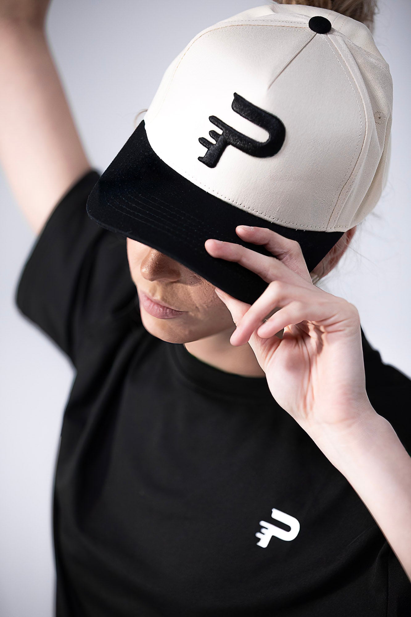 Logo Snapback Hat - Cream/Black