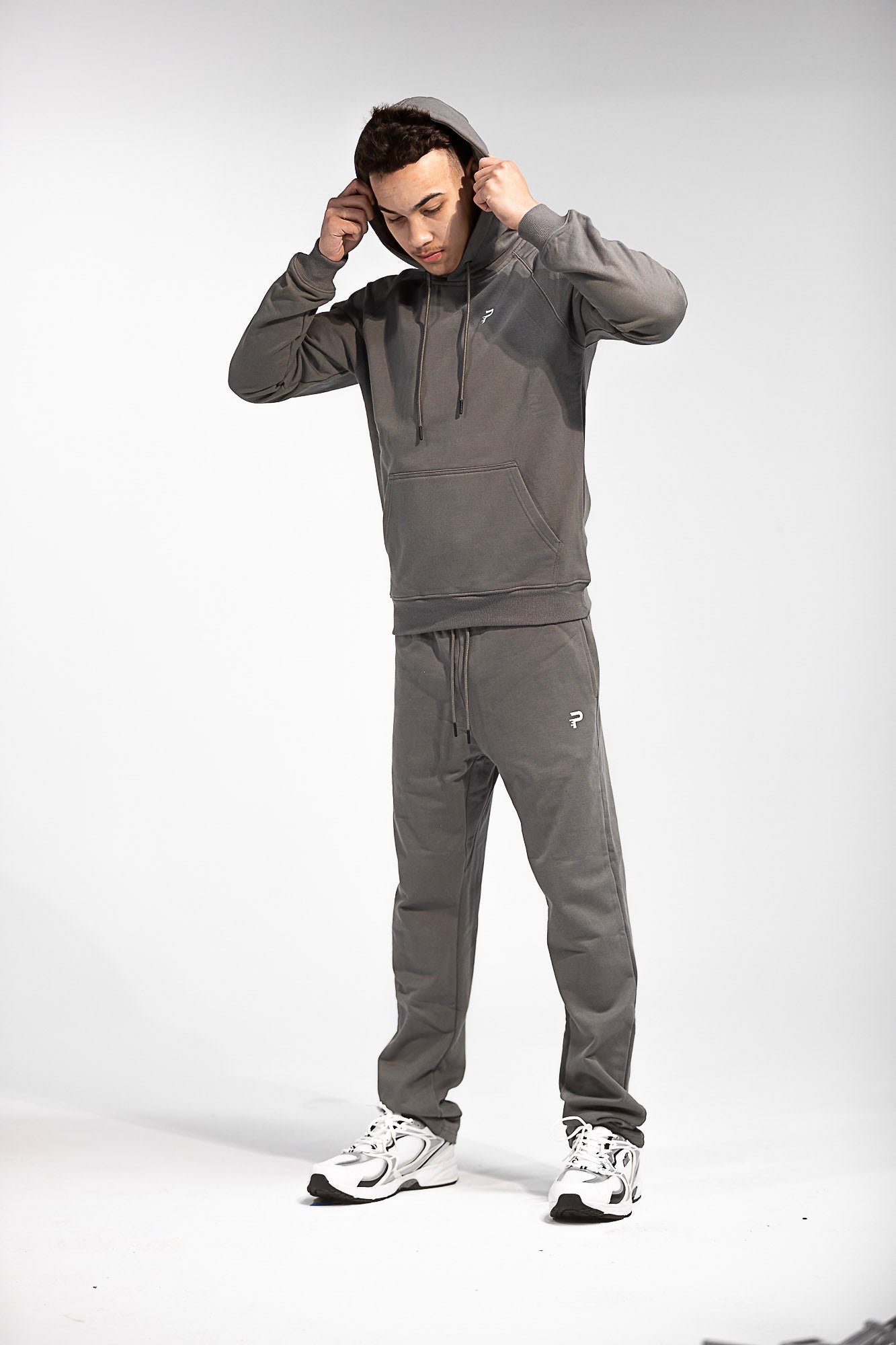 French Terry Fitted Hoodie - Slate Grey
