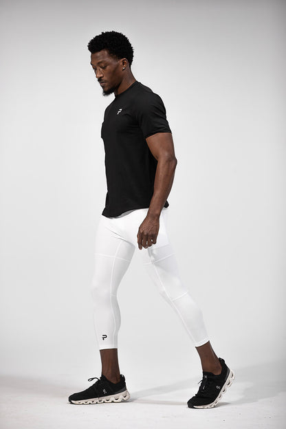 3/4 Length Essential Tights - White