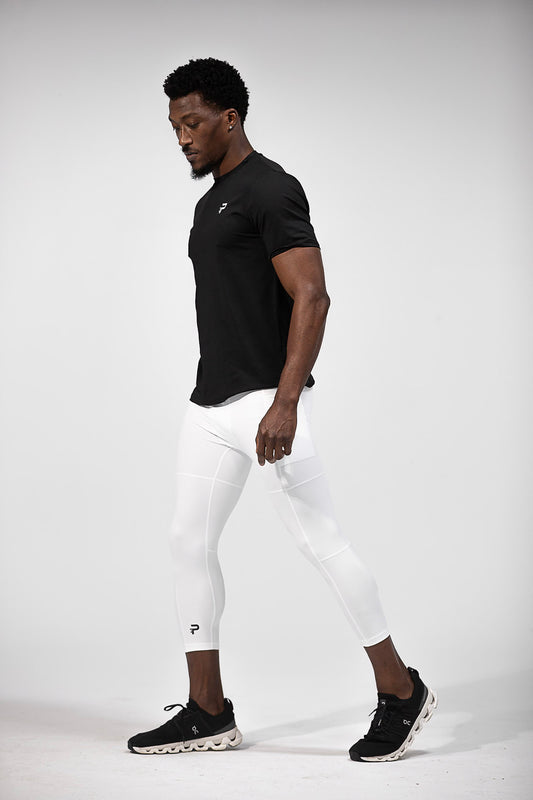 3/4 Length Essential Tights - White