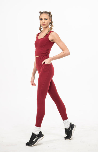 DREAM Tank Top with Medium Support - Maroon Red
