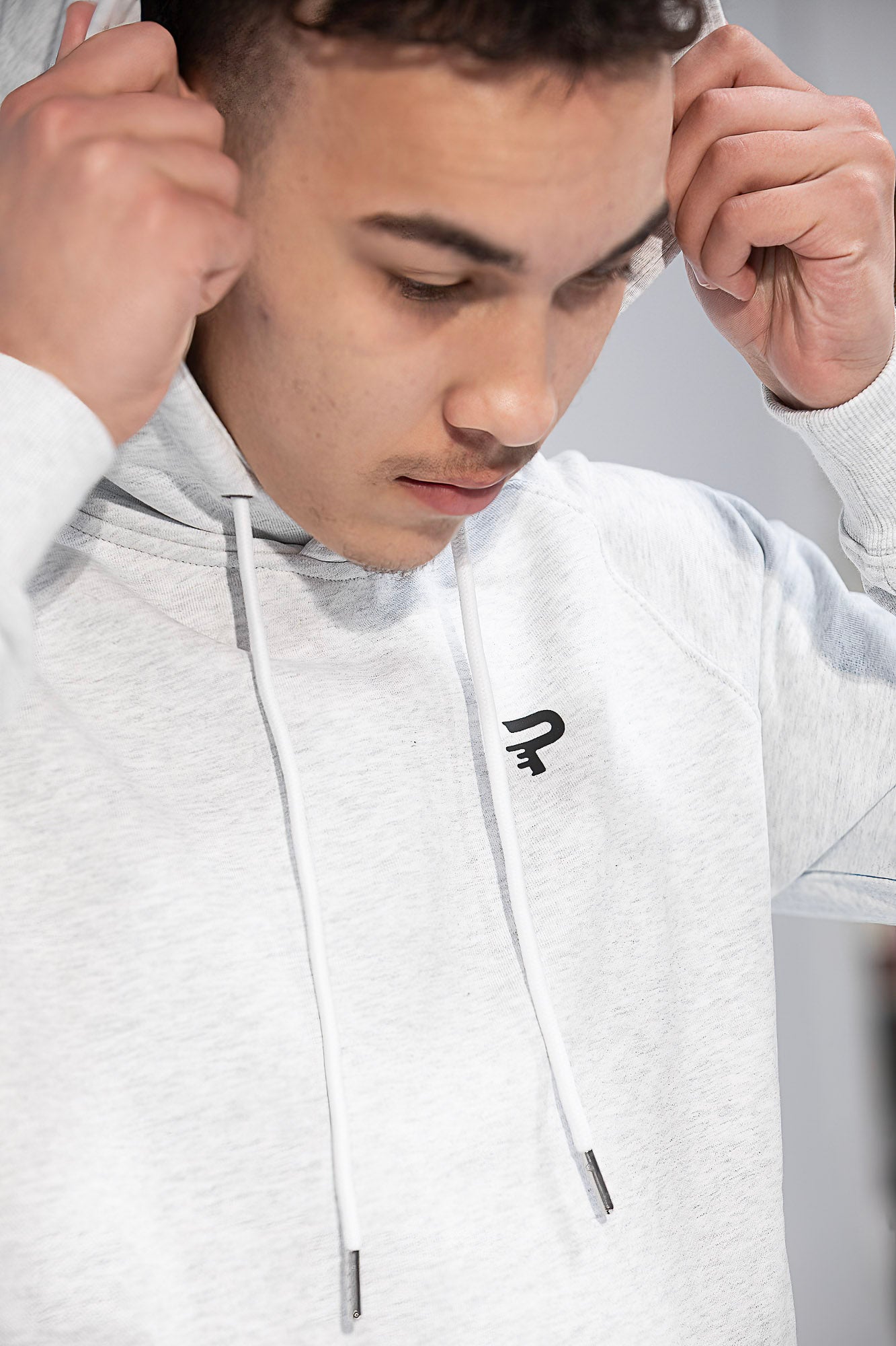 French Terry Fitted Hoodie - Heather Grey