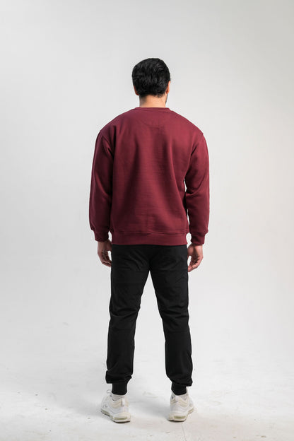 Men's Relaxed Fit Core Crewneck Sweatshirt - Crimson