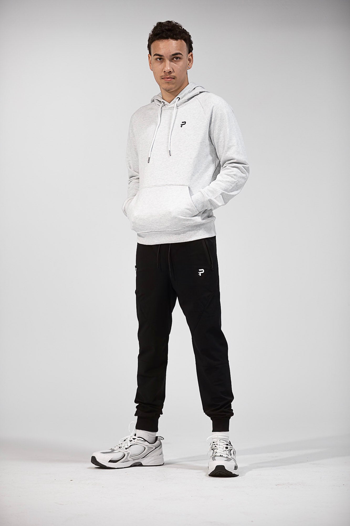 French Terry Fitted Hoodie - Heather Grey