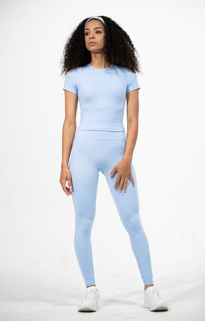 DREAM High-Rise Pants with Pockets - Icy Blue