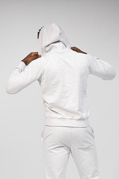 Unisex French Terry Fitted Hoodie - Heather Grey