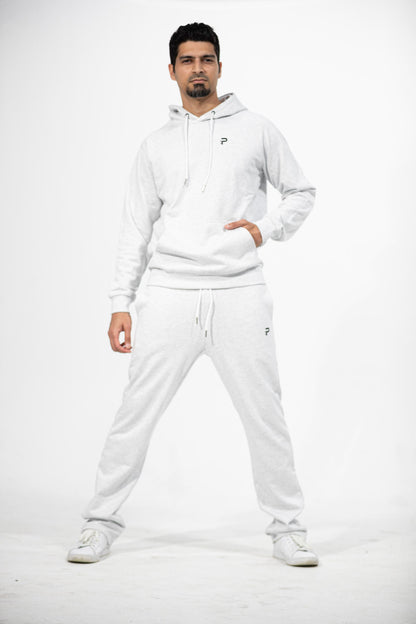 French Terry Fitted Hoodie - Heather Grey