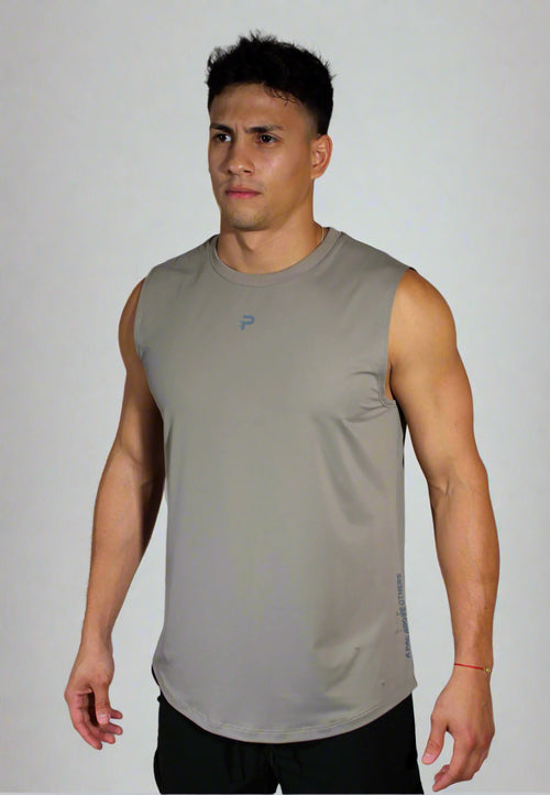 "AeroFlow" Hemmed Tank Olive Green