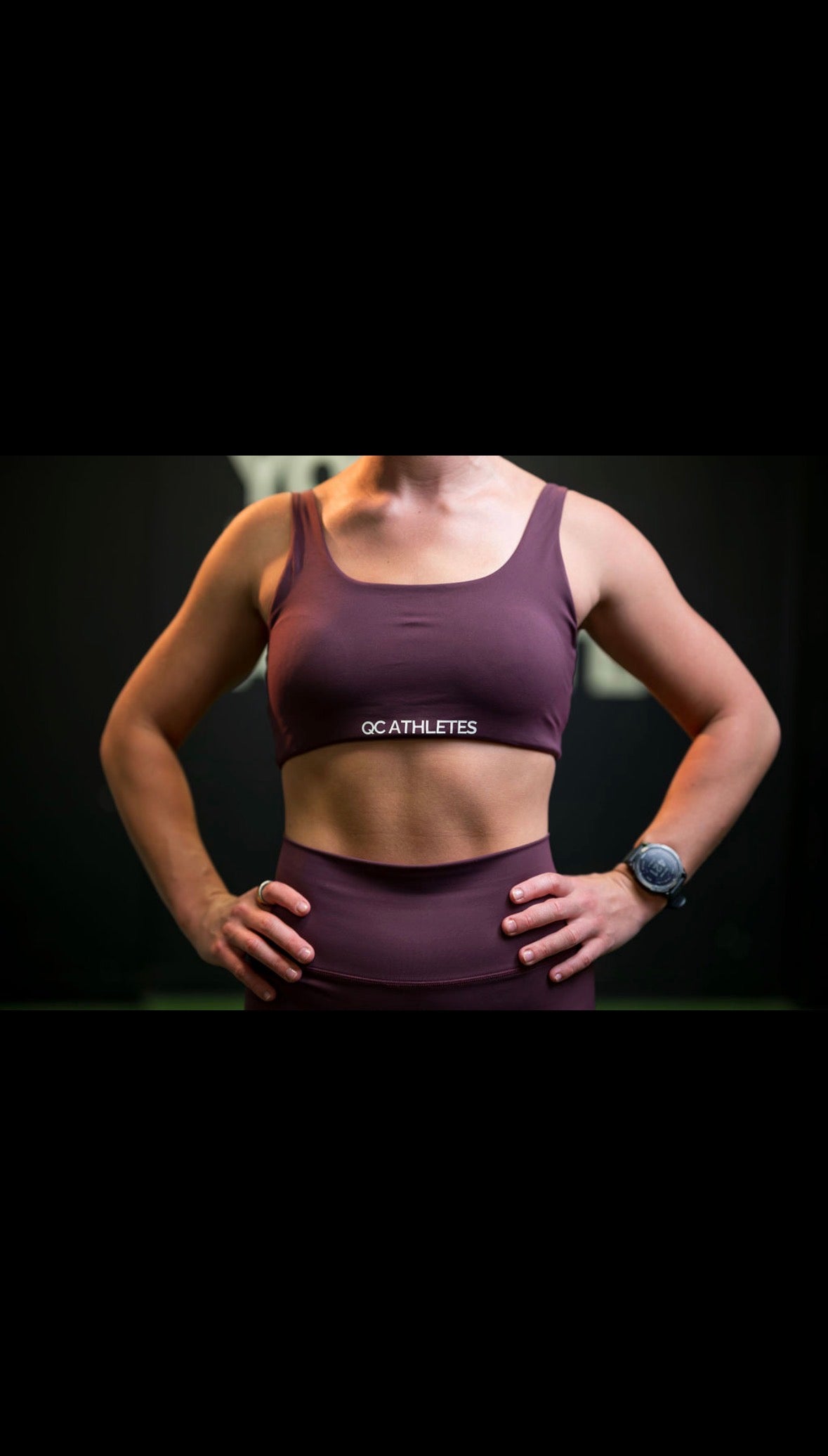 PAC x QC Athletes Hybrid Sports Bra - Plum