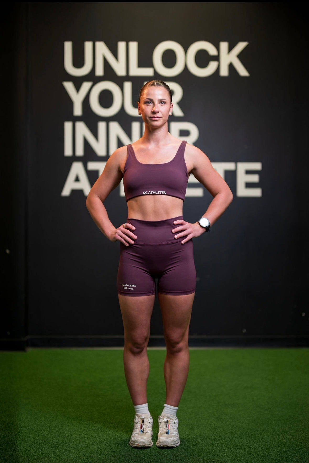 PAC x QC Athletes Hybrid Shorts - Plum