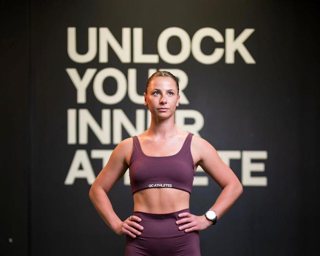 PAC x QC Athletes Hybrid Sports Bra - Plum