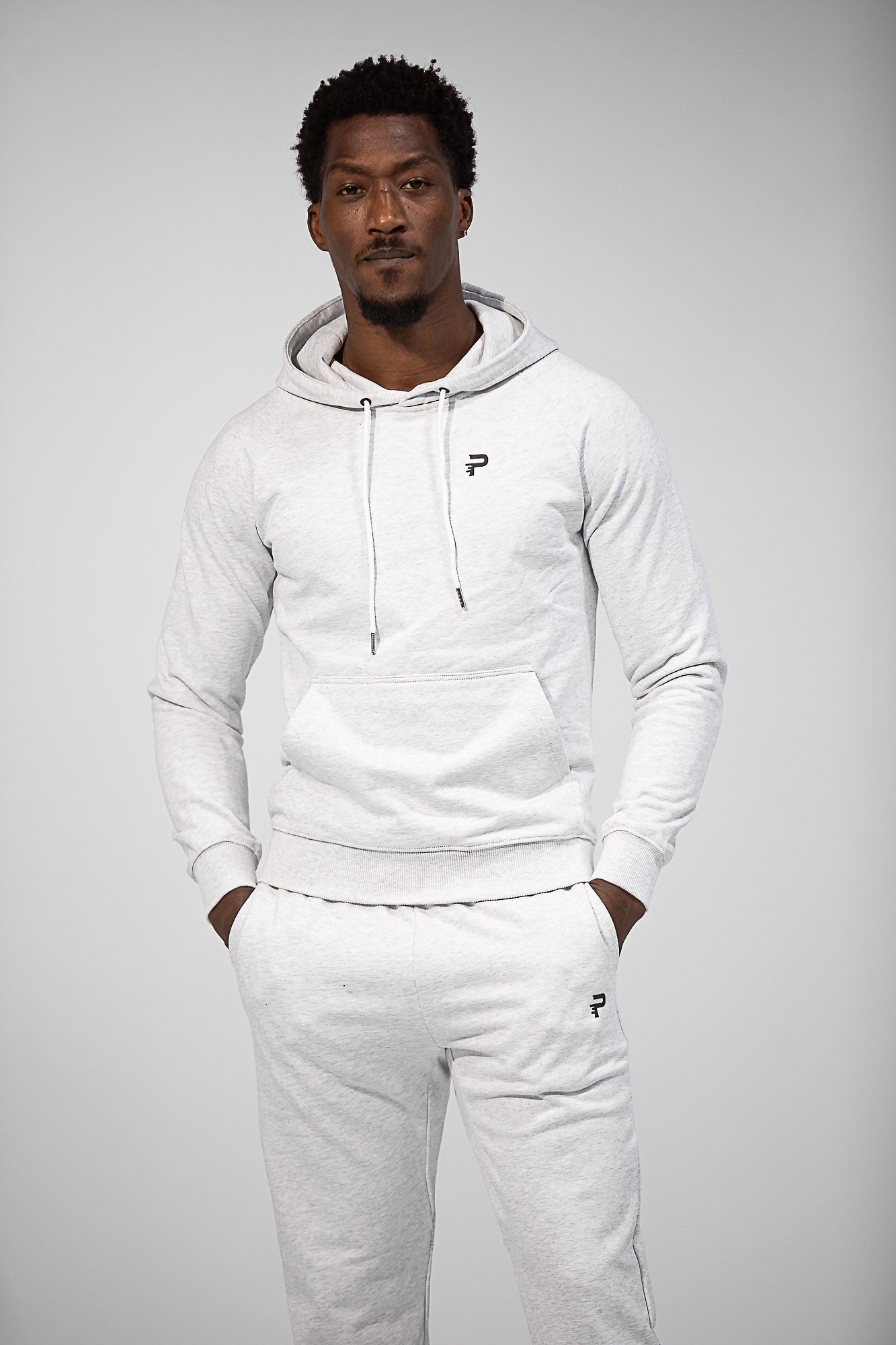 Unisex French Terry Fitted Hoodie - Heather Grey