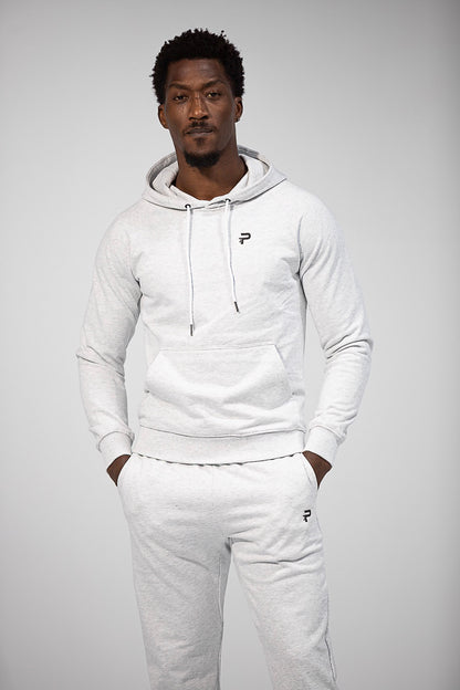 Unisex French Terry Fitted Hoodie - Heather Grey