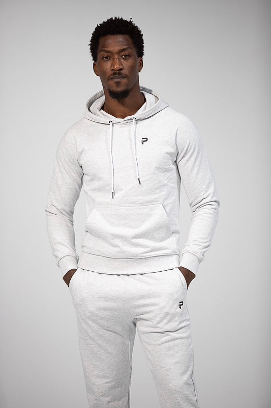 Unisex French Terry Fitted Hoodie - Heather Grey