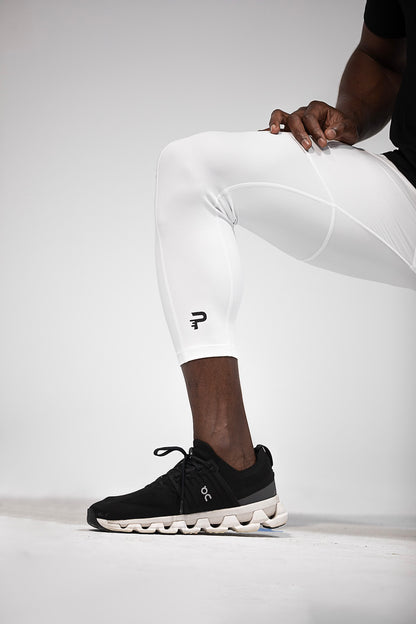 3/4 Length Essential Tights - White