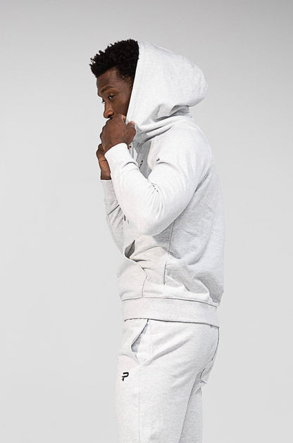 Unisex French Terry Fitted Hoodie - Heather Grey